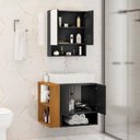 Ver imagem 5 de Gabinete Troia Cuba Dalla Branca Torneira Inox Valvula Click Preto Fosco/naturale