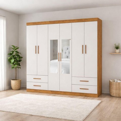 Guarda Roupa 6 Portas 4 Gav 2 Espelhos Allure -grand Line