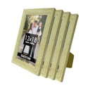 Ver imagem 1 de Kit 4 Porta Retrato 13x18 Decorativo Gravata com Vidro Fotografico Sala Poster Cor:carvalho