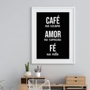 Ver imagem 2 de Quadro Fé Café e Deus Cuidando da Gente - 60x48cm:madeira Preta