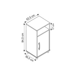 Balcão Multiuso 1 Porta e Nicho Nova Mobile Branco - 4