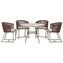 Ver imagem 1 de Mesa com 4 Cadeiras e Noronha Estofado 3 Trama Original Marrom