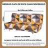 Capa para Sofá sem Braço Modelo Sofá Cama Fundas de Futon Estampada de Malha Gel Premium 2 Lugares D - 6