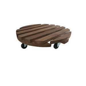 Suporte Vaso Redondo 40cm Rodas de Polipropileno Preta