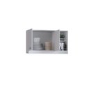 Ver imagem 3 de Armário Aéreo Multiuso 2 Portas com Nichos  – Organizador de Cozinha/Lavanderia Moderno Branco
