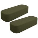 Ver imagem 1 de Kit 02 Puffs Decorativo Orgânico para Living Quarto 160cm Doha W01 Linho Verde- Lyam Decor