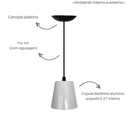 Ver imagem 2 de Pendente Luminária de Teto Cúpula Baldinho Retrô Suporte Plástico - Soquete E-27 – Abf Luminárias:br