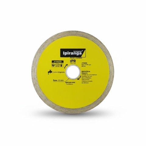 Disco Diamantado Continuo Ipr 110mm Porcelanato Cerâmica