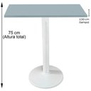 Ver imagem 2 de Mesa Zeta Ferro Branco 75 Cm (alt) Disco Redondo Tampo Mdp Quadrado 80 Cm (larg) X 2,5 Cm (alt)