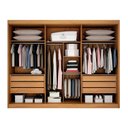 Ver imagem 2 de Guarda-Roupa Casal com Espelho 3 Portas 6 Gavetas em MDF Cinamomo San Marino Marrom