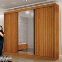 Ver imagem 5 de Guarda-Roupa Casal com Espelho 3 Portas 6 Gavetas em MDF Cinamomo San Marino Marrom