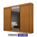 Ver imagem 4 de Guarda-Roupa Casal com Espelho 3 Portas 6 Gavetas em MDF Cinamomo San Marino Marrom
