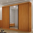 Ver imagem 1 de Guarda-Roupa Casal com Espelho 3 Portas 6 Gavetas em MDF Cinamomo San Marino Marrom