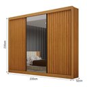 Ver imagem 3 de Guarda-Roupa Casal com Espelho 3 Portas 6 Gavetas em MDF Cinamomo San Marino Marrom