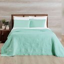 Ver imagem 2 de Kit Cobre Leito Colcha Arcos Queen Dupla Face Matelado 200 Fios 3 Peças Verde