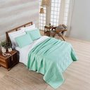 Ver imagem 3 de Kit Cobre Leito Colcha Arcos Queen Dupla Face Matelado 200 Fios 3 Peças Verde