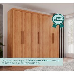 Guarda Roupa 2 Metros de Largura 6 Portas 3 Gavetas Ubatuba Valverde - 4
