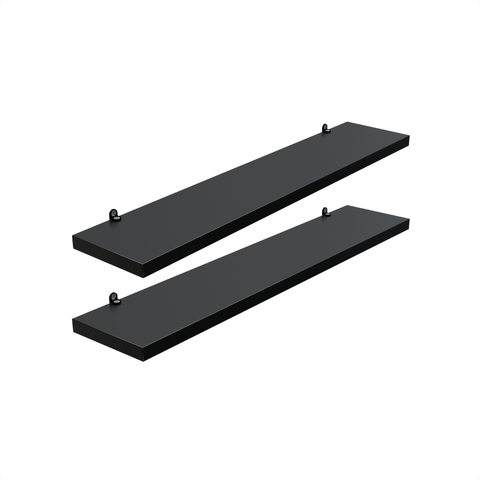 Kit 2 Prateleira Preta 50X10 + Suporte Flutuante Mdf  Organizadora Decoração Cozinha Banheiro Sala