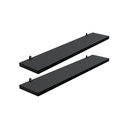Ver imagem 1 de Kit 2 Prateleira Preta 50X10 + Suporte Flutuante Mdf Organizadora Decoração Cozinha Banheiro Sala