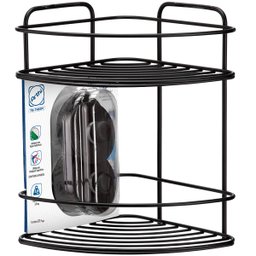 Cantoneira Porta Shampoo Duplo BLACK Fixação Adesivo 3M ARTHI 3433 - 1