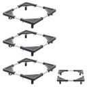Ver imagem 2 de Suporte com Rodinhas Ajustavel Kit 3 Uni Fogao Geladeira Maquina de Lavar Eletrodomestico Base Antid