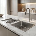 Ver imagem 3 de Cuba com Calha Úmida Aço Inox 304 Canal Organizador de Sobrepor Cozinha Profissional 44X30 Cozix