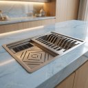 Ver imagem 1 de Cuba com Calha Úmida Aço Inox 304 Canal Organizador de Sobrepor Cozinha Profissional 44X30 Cozix