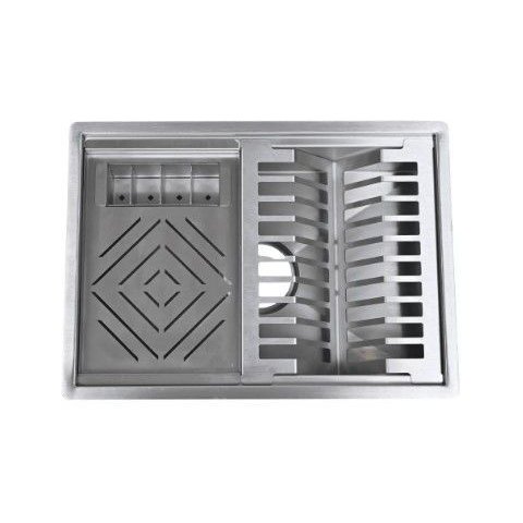 Calha Úmida Aço Inox 304 Canal Organizador de Sobrepor para Cozinha Profissional 44x30 Cozix