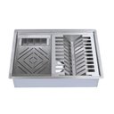 Ver imagem 3 de Calha Úmida Aço Inox 304 Canal Organizador de Sobrepor para Cozinha Profissional 44x30 Cozix