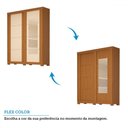 Ver imagem 5 de Guarda-roupa Casal Helena 2 Portas 2 Gavetas com Espelho 100% Mdf Flex Cinamomo/off White - Acp Móve
