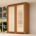 Ver imagem 1 de Guarda-roupa Casal Helena 2 Portas 2 Gavetas com Espelho 100% Mdf Flex Cinamomo/off White - Acp Móve