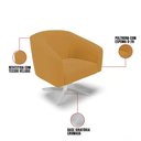Ver imagem 3 de Poltrona Sala Decorativa Stella Base Giratória Cromada Veludo D03 - D’Rossi