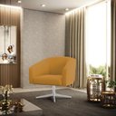 Ver imagem 1 de Poltrona Sala Decorativa Stella Base Giratória Cromada Veludo D03 - D’Rossi