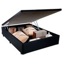Ver imagem 1 de Cama Box Baú Viúva Sereneprime Sintético Preto 44x128x188