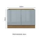 Ver imagem 3 de Balcão Gabinete de Pia Madesa Lux 120 cm 2 Portas (Sem Tampo) Rustic/Cinza