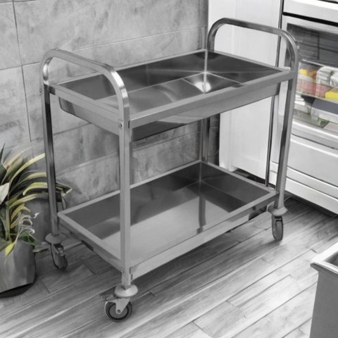 Carrinho Multiuso Inox Hotel Restaurante Hospital 90cmx50cm