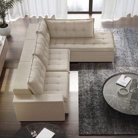 Sofá Retrátil 3 Lugares Suede Bege Presidente