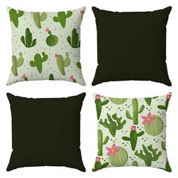 Kit 4 Capas Almofadas Decorativas Cactos 45x45 ID Decor - 1