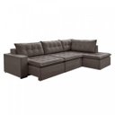 Ver imagem 2 de Sofá Retrátil 3 Lugares com Chaise 256cm Presidente