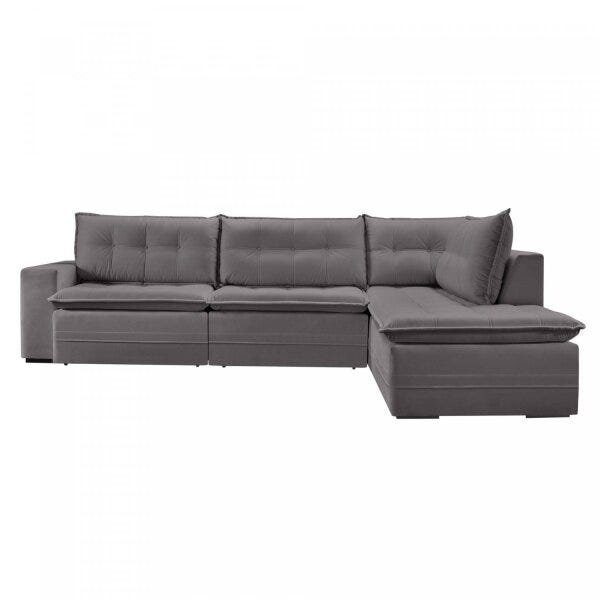 Sofá Retrátil 3 Lugares com Chaise 256cm Presidente  - 5