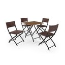 Ver imagem 2 de Jogo Mesa Imbuia Dobravel C/ 4 Cadeiras Dobravel Castanho