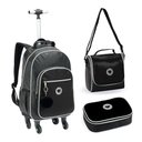 Ver imagem 1 de Kit Mochila de Rodinhas + Lancheira + Estojo Just Love Denlex Preta