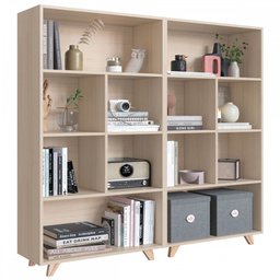 Estante para Livros Aurora 2 Portas 8 Prateleiras Nature - Bentec - 2 Estante para Livros Aurora 2 Portas 8 Prateleiras Nature - Bentec - 2