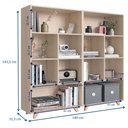 Ver imagem 3 de Estante para Livros Aurora 2 Portas 8 Prateleiras Nature - Bentec