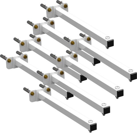 08 Suportes Refletor Base Reta Braço 70 Cm 8 Cjts - Branco