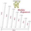 Ver imagem 4 de 08 Suportes Refletor Base Reta Braço 70 Cm 8 Cjts - Branco