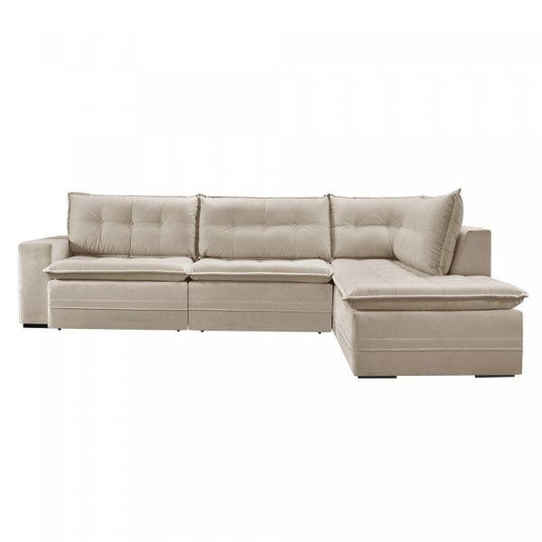 Sofá Retrátil 3 Lugares com Chaise 366cm Presidente Estofart - 6