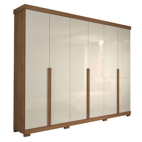 Roupeiro Panan Guarapari 6 Portas 100% Mdf C/pés (avela/off White)