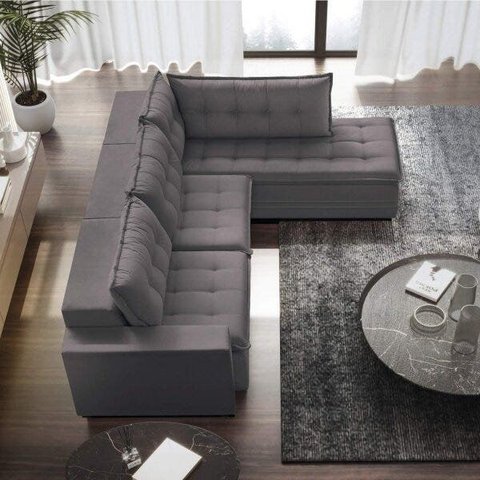 Sofá Retrátil 3 Lugares com Chaise 366cm Presidente