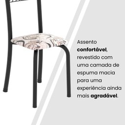 Conjunto de Mesa Tubular 70x70cm Tampo em Mdf 4 Cadeiras Sara - 7